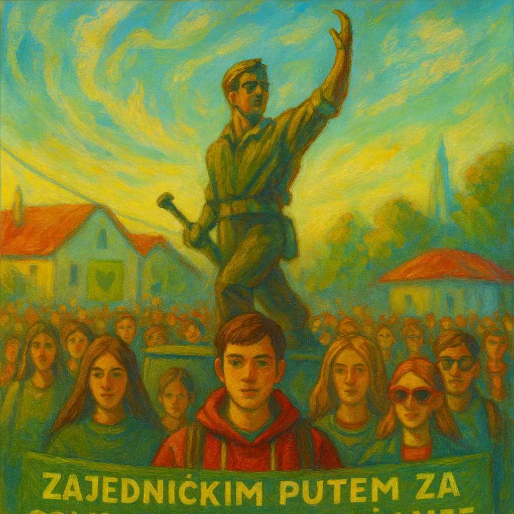 Studenti prolaze kroz Batajnicu na putu ka Novom Sadu – 30. oktobra