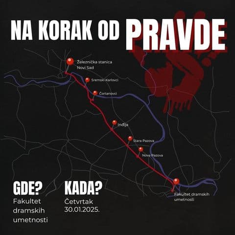 Studenti u blokadi sutra kroz Batajnicu na putu ka Novom Sadu!
